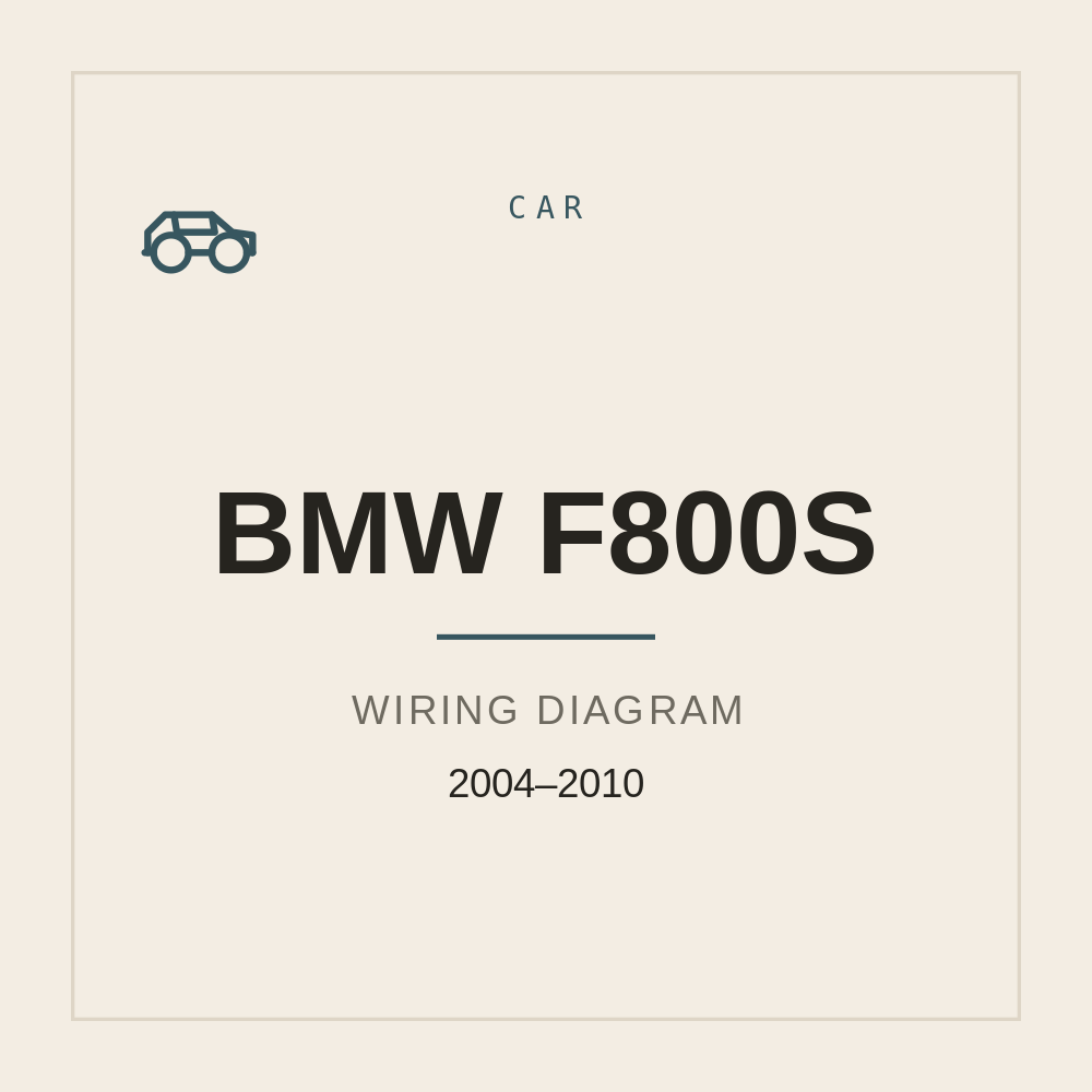 Wiring Diagram for BMW F800S 2004-2010 — repair manual cover