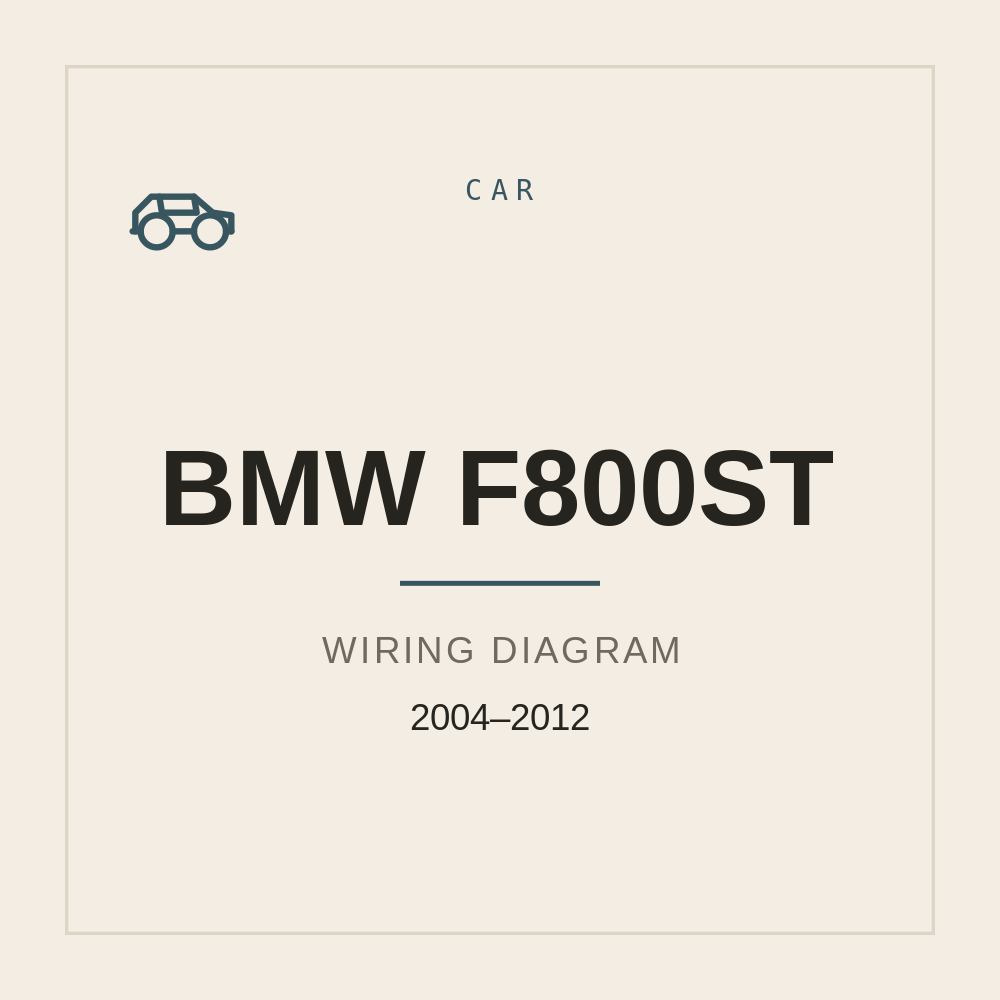 Wiring Diagram for BMW F800ST 2004-2012 — repair manual cover