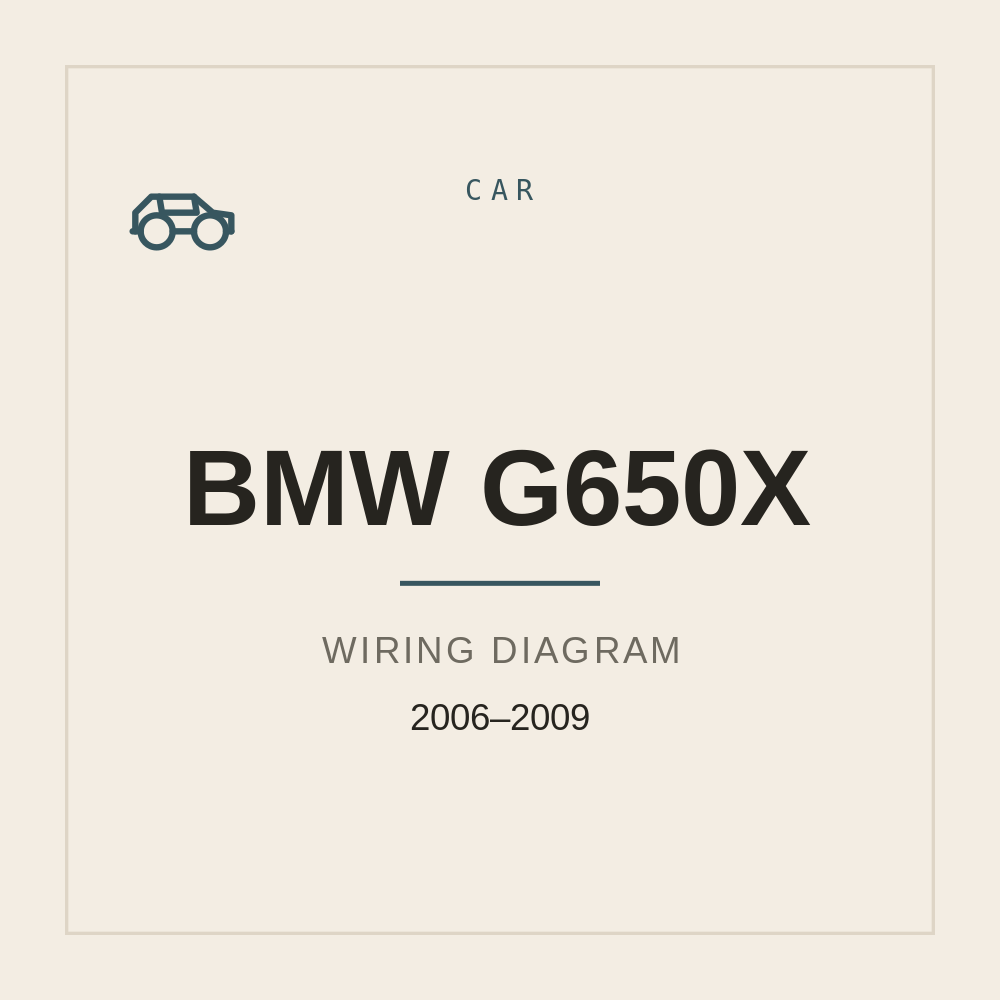 Wiring Diagram for BMW G650X 2006-2009 — repair manual cover