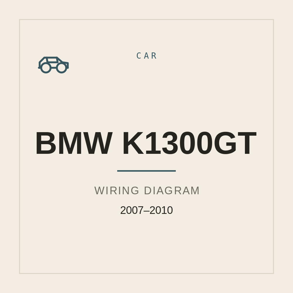 Wiring Diagram for BMW K1300GT 2007-2010 — repair manual cover