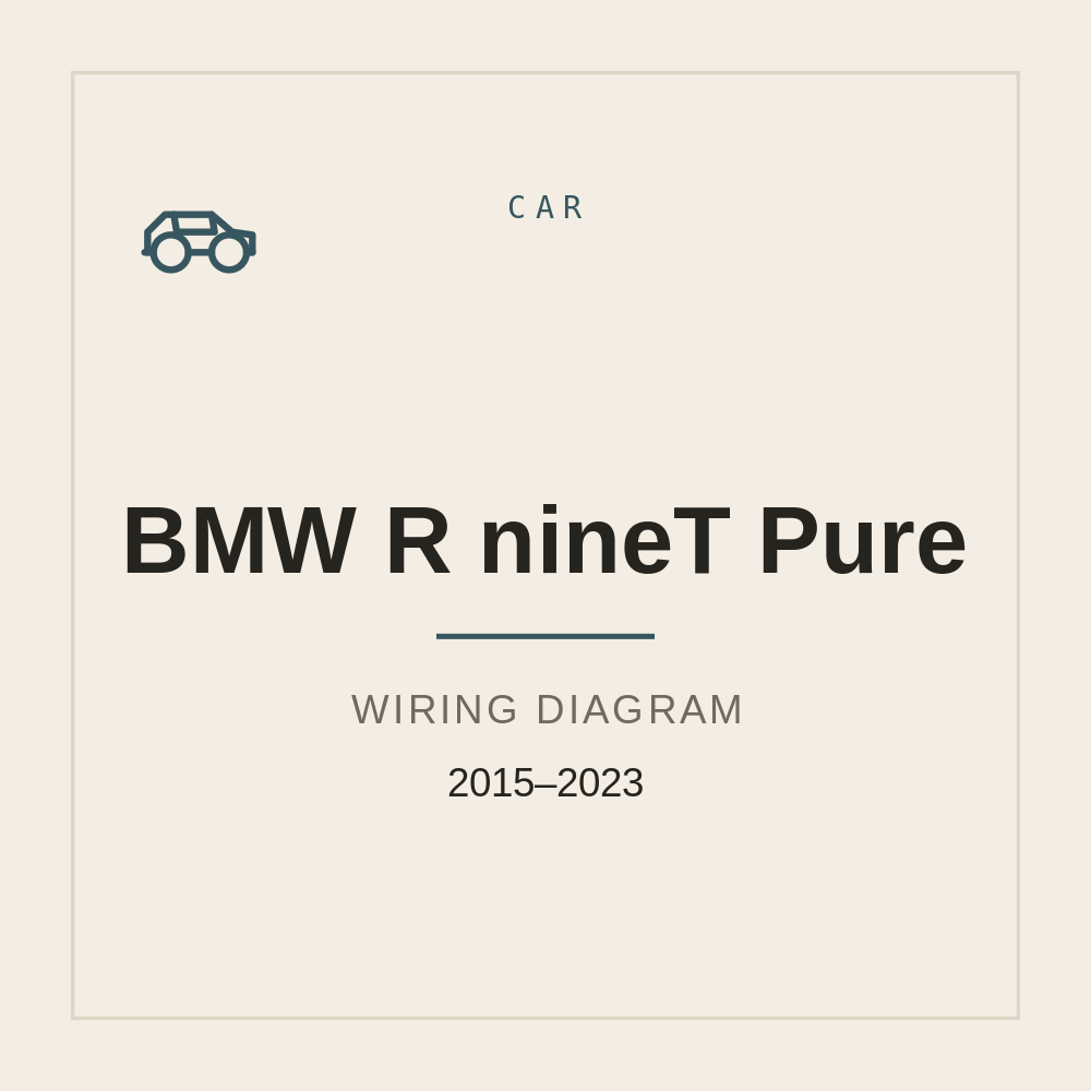 Wiring Diagram for BMW R nineT Pure 2015-2023 — repair manual cover
