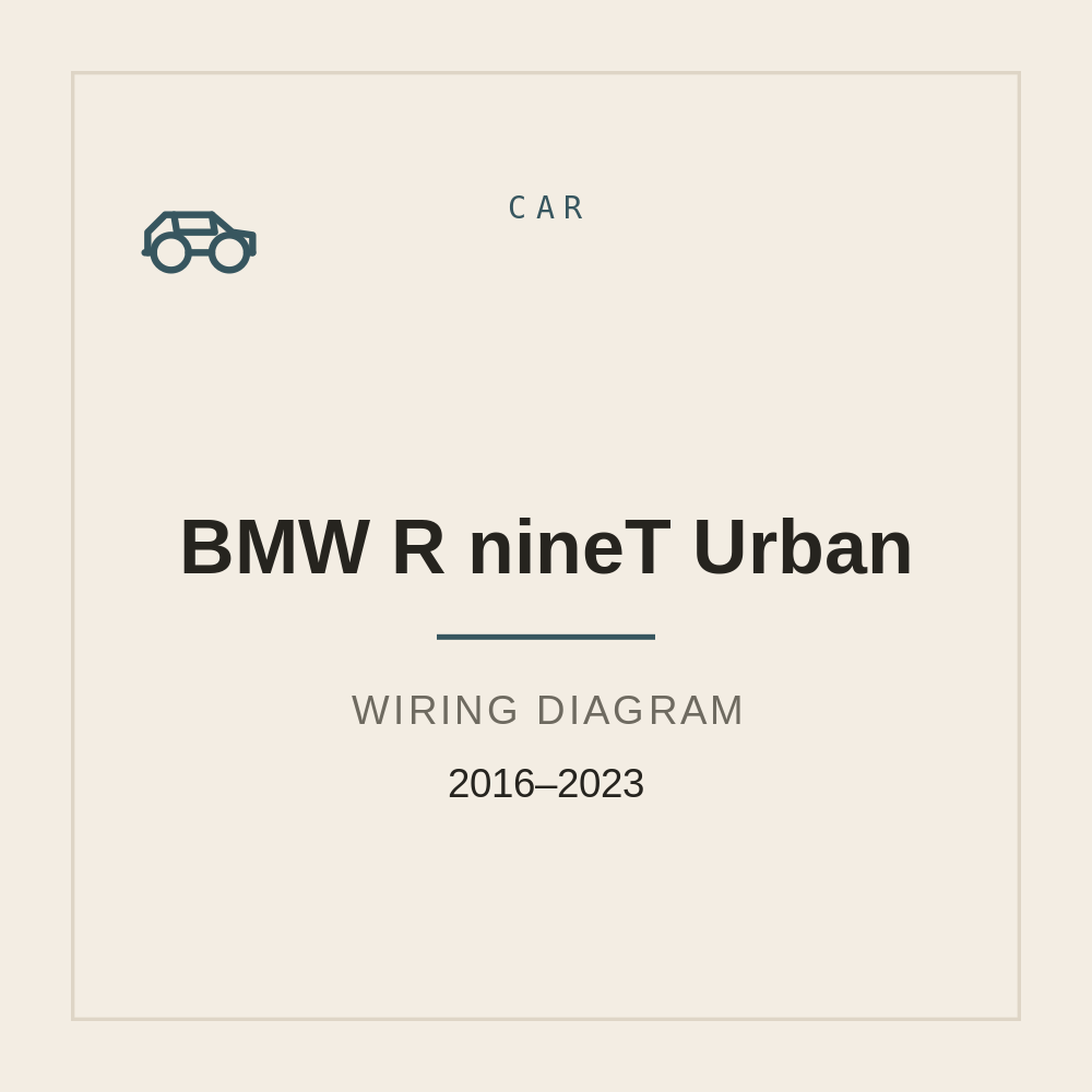 Wiring Diagram for BMW R nineT Urban 2016-2023 — repair manual cover