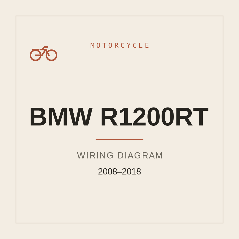 Wiring Diagram for BMW R1200RT 2008-2018 — repair manual cover