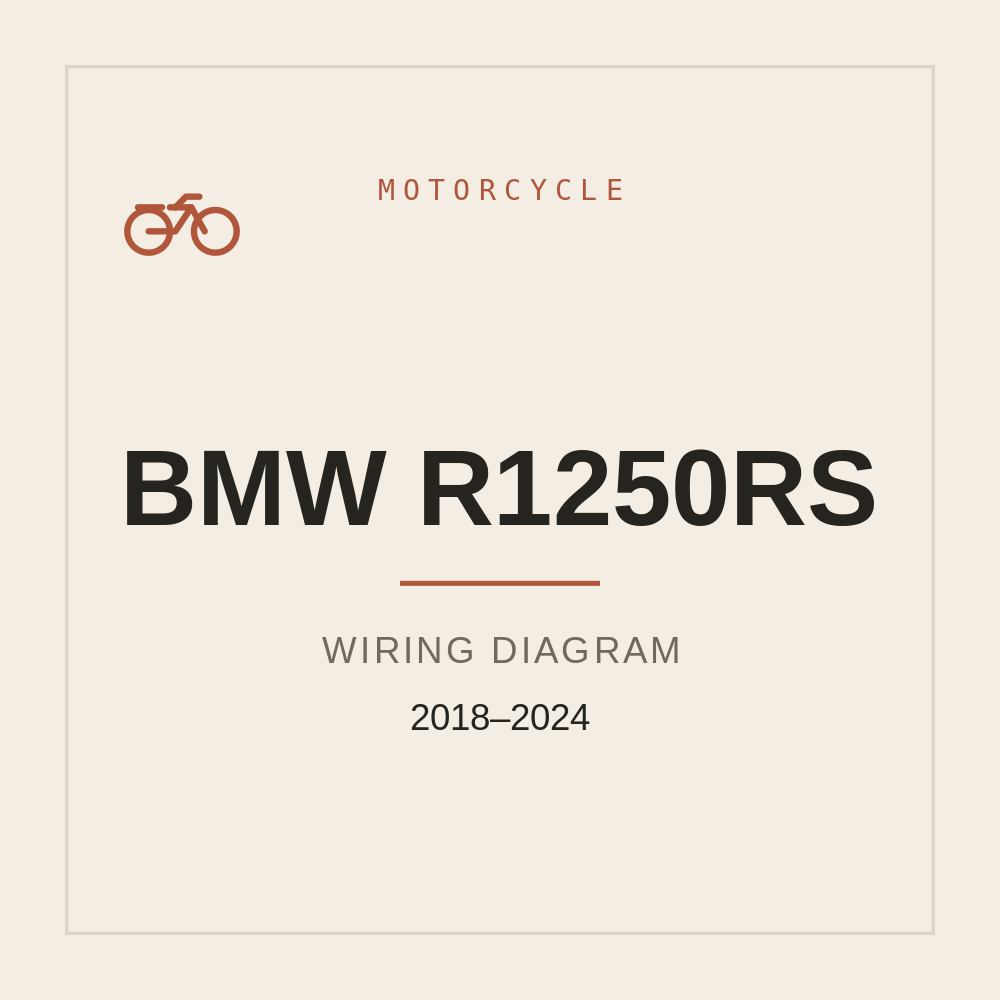 Wiring Diagram for BMW R1250RS 2018-2024 — repair manual cover