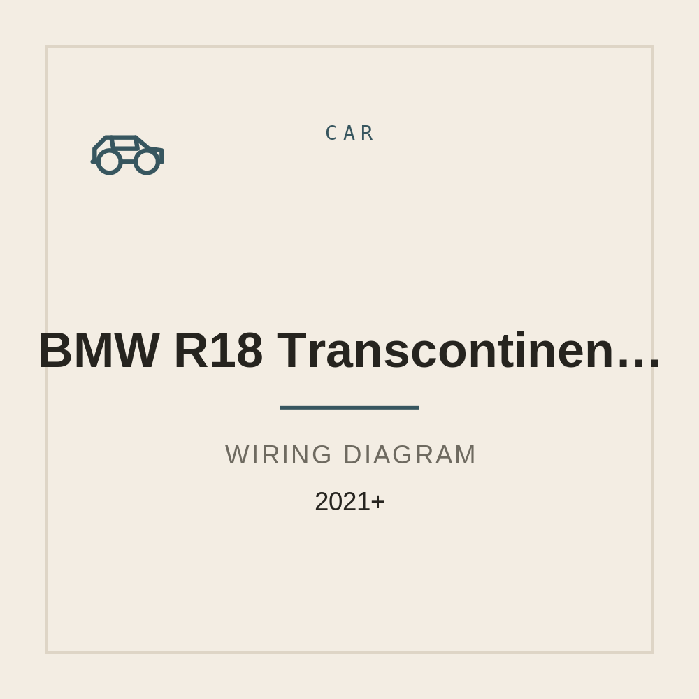 Wiring Diagram for BMW R18 Transcontinental 2021 onwards — repair manual cover