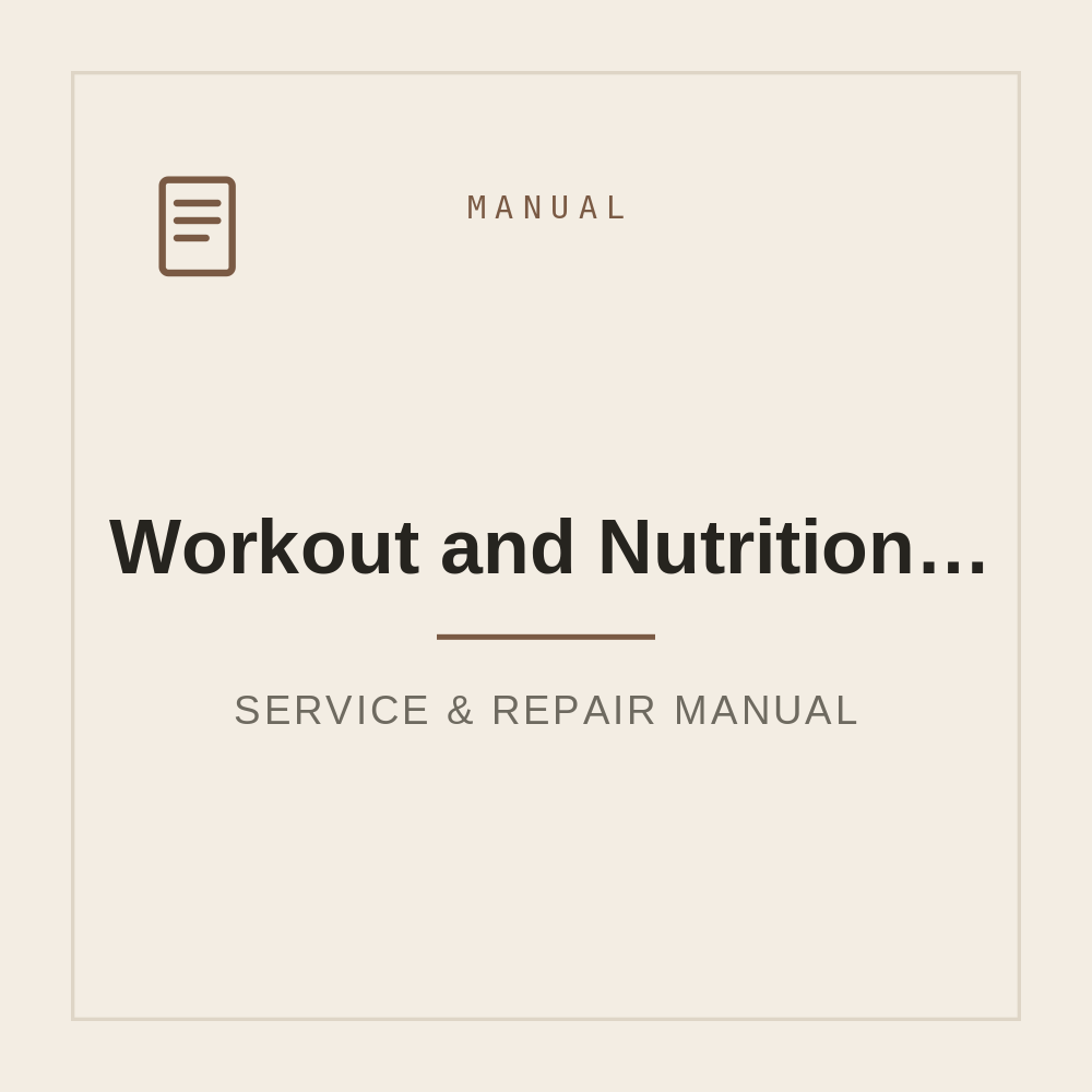 Workout and Nutrition Tracking Templates PDF Digital File (24pages) — repair manual cover
