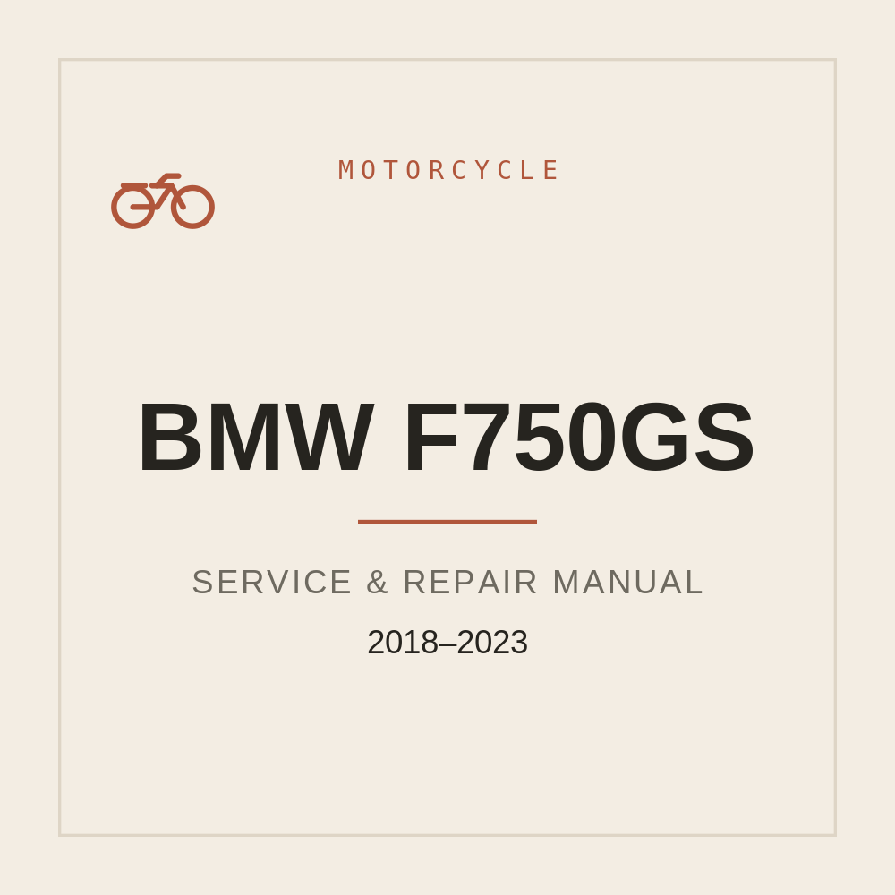 Workshop Manual for BMW F750GS (2018-2023) — repair manual cover