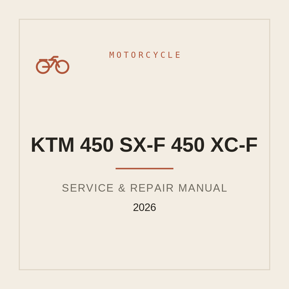 Workshop Repair Manual for KTM 450 SX-F 450 XC-F 2026 — repair manual cover