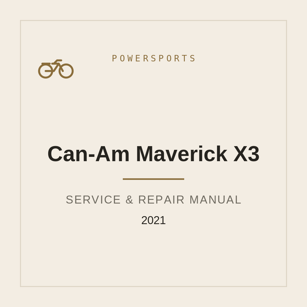 Workshop Service Manual Can-Am Maverick X3 (2021) — repair manual cover