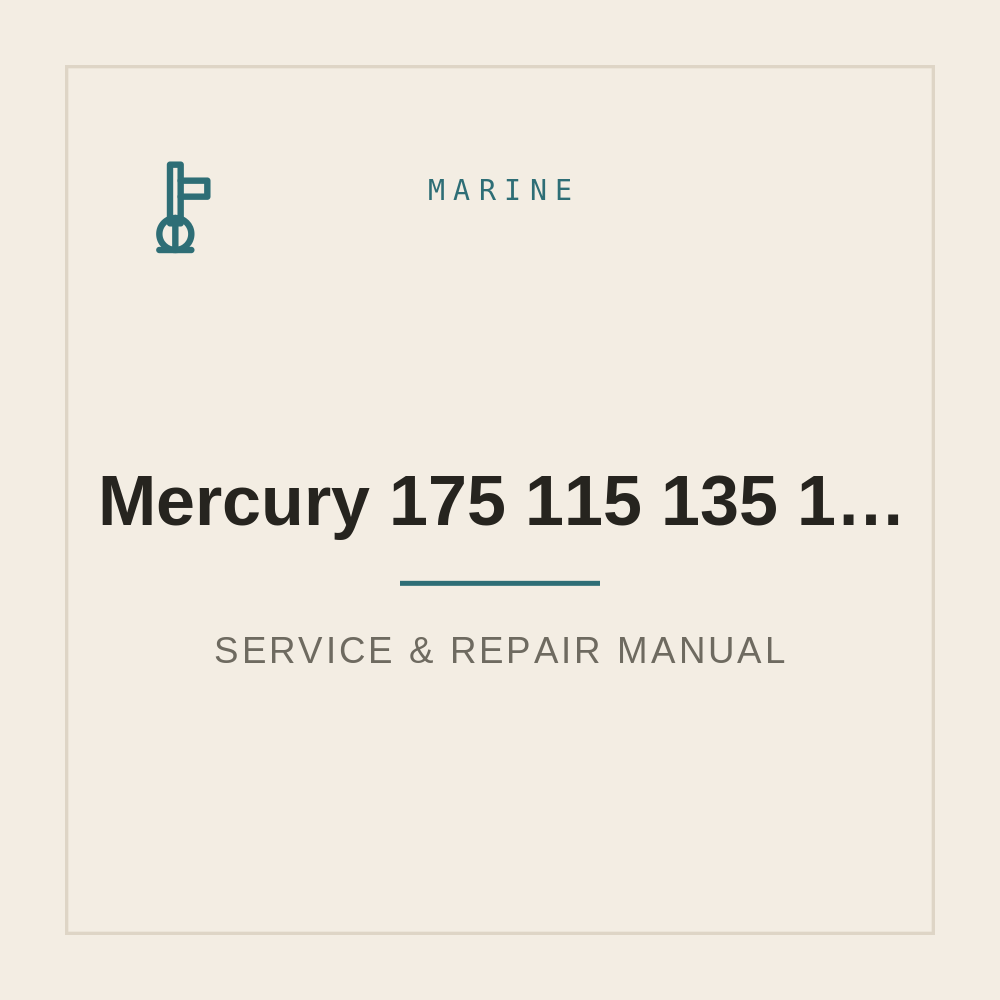 Workshop Service Manual for Mercury 175 115 135 150 Optimax DFI — repair manual cover