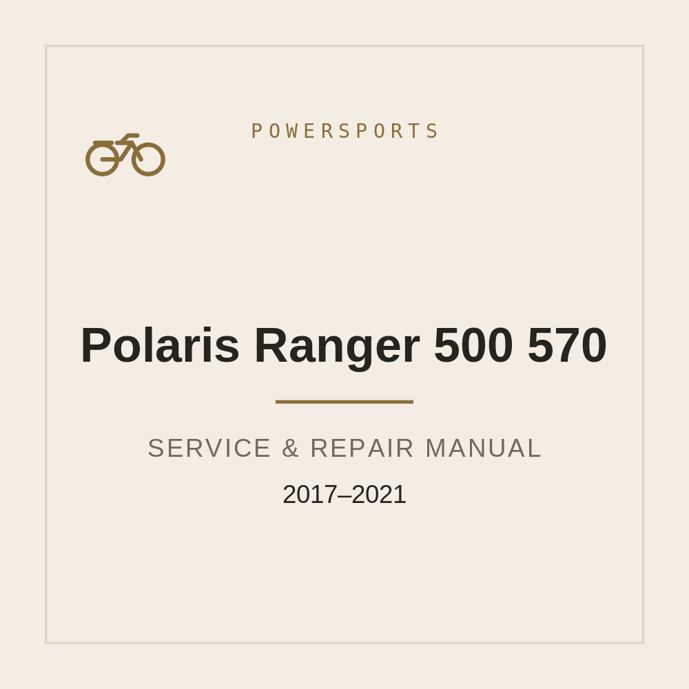 Workshop Service manual for Polaris Ranger 500 / 570 2017-2021 — repair manual cover
