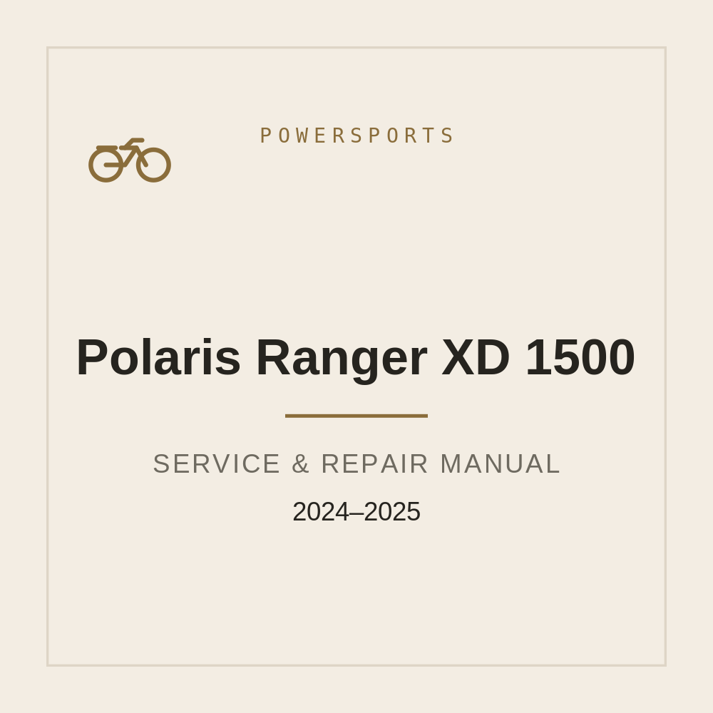 Workshop Service Manual for Polaris Ranger XD 1500 (2024-2025) — repair manual cover