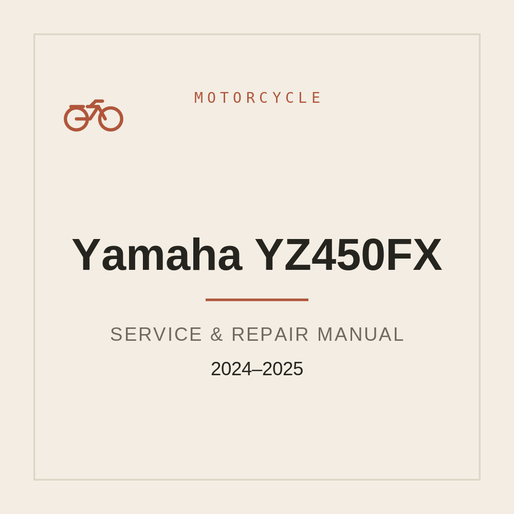 Workshop Service manual for Yamaha YZ450FX 2024-2025 — repair manual cover