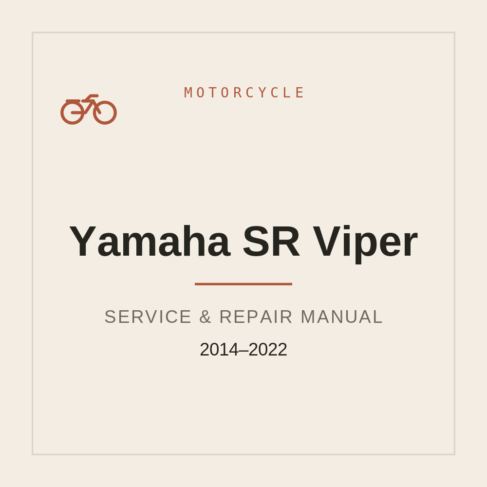 Yamaha SR Viper Repair Manual 2014-2022 — repair manual cover
