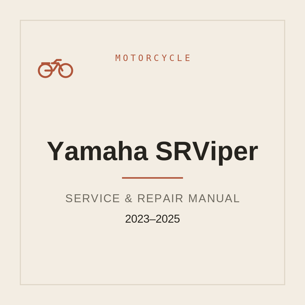 Yamaha SRViper Repair Manual 2023-2025 — repair manual cover