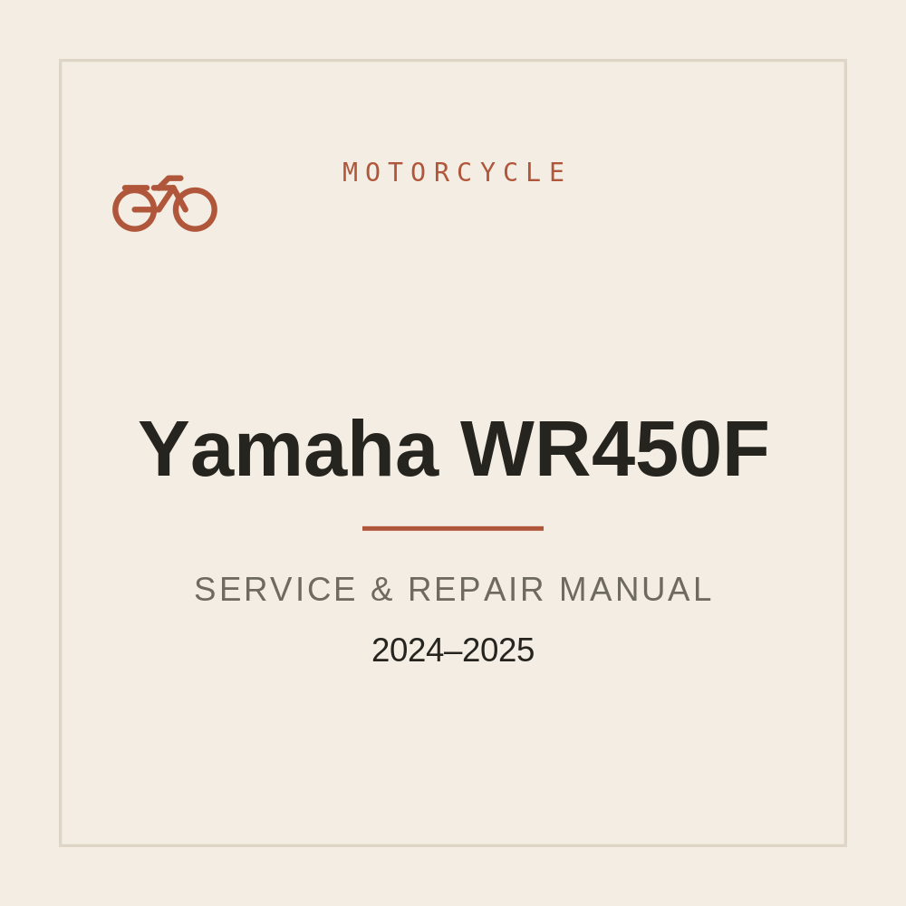 Yamaha WR450F Service Manual 2024-2025 — repair manual cover