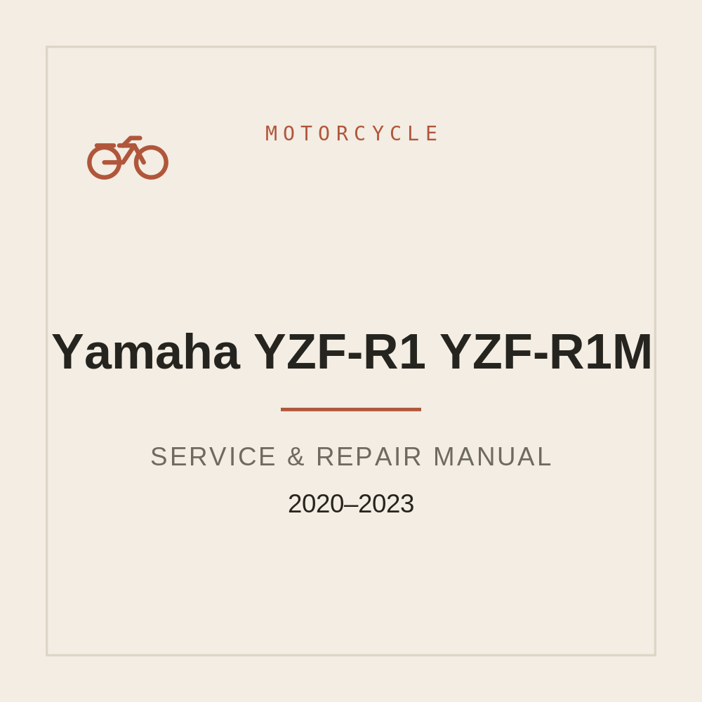 Yamaha YZF-R1 YZF-R1M 2020 2021 2022 2023 Service repair manual — repair manual cover