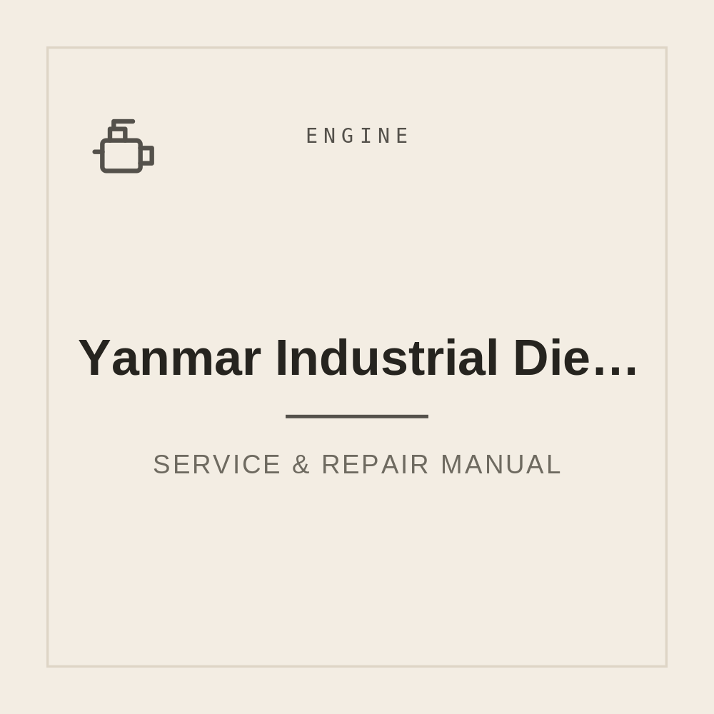Yanmar Industrial Diesel Engine TNE 2TNE68 3TNE68 Service Workshop manual — repair manual cover