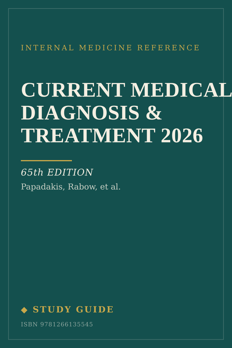 CURRENT Medical Diagnosis & Treatment 2026 (65th Edition) study guide cover