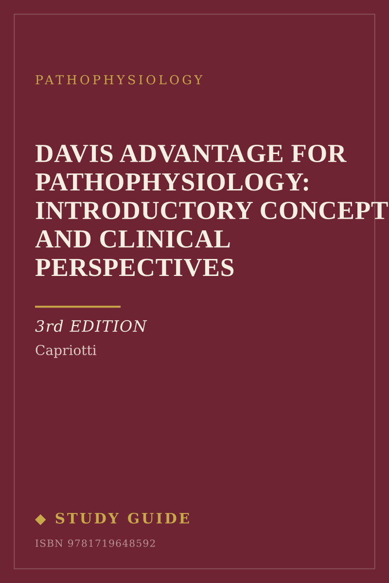 Davis Advantage for Pathophysiology: Introductory Concepts and Clinical Perspectives (3rd Edition) study guide cover