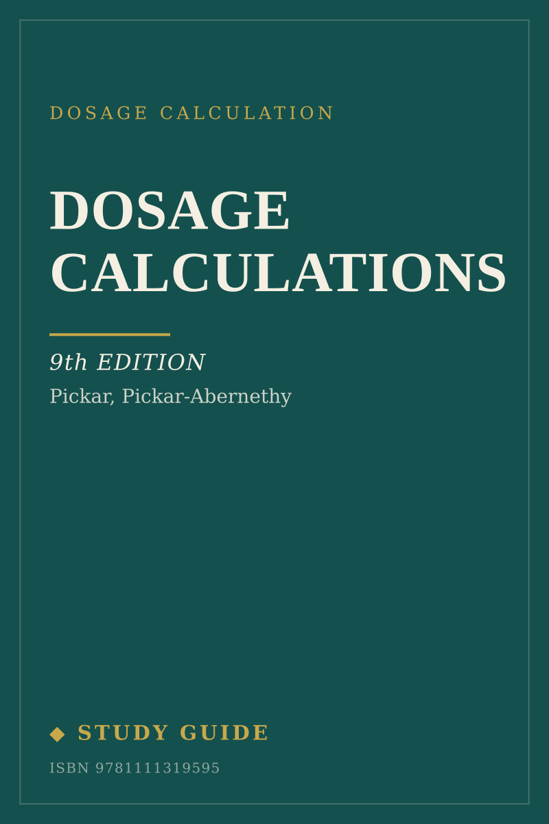 Dosage Calculations (9th Edition) study guide cover