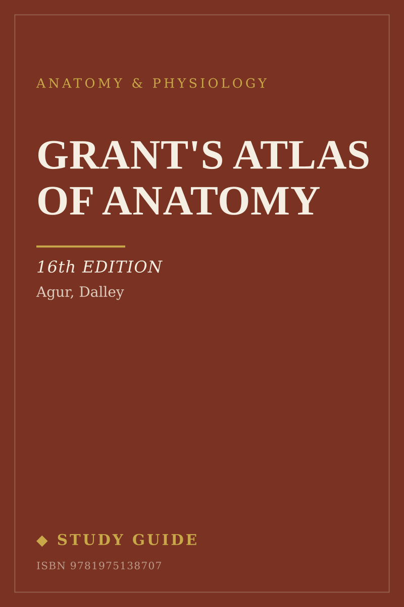 Grant's Atlas of Anatomy (16th Edition) study guide cover