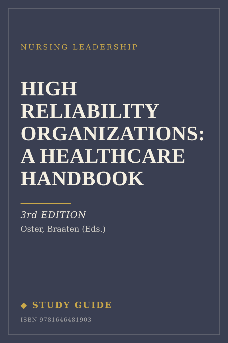 High Reliability Organizations: A Healthcare Handbook (3rd Edition) study guide cover