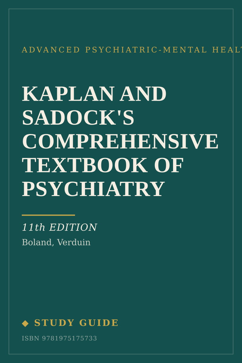 Kaplan and Sadock's Comprehensive Textbook of Psychiatry (11th Edition) study guide cover