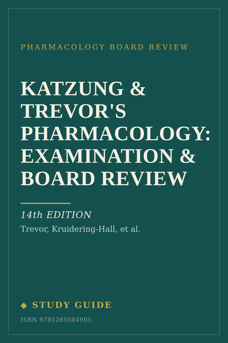 Katzung & Trevor's Pharmacology: Examination & Board Review (14th Edition) study guide cover