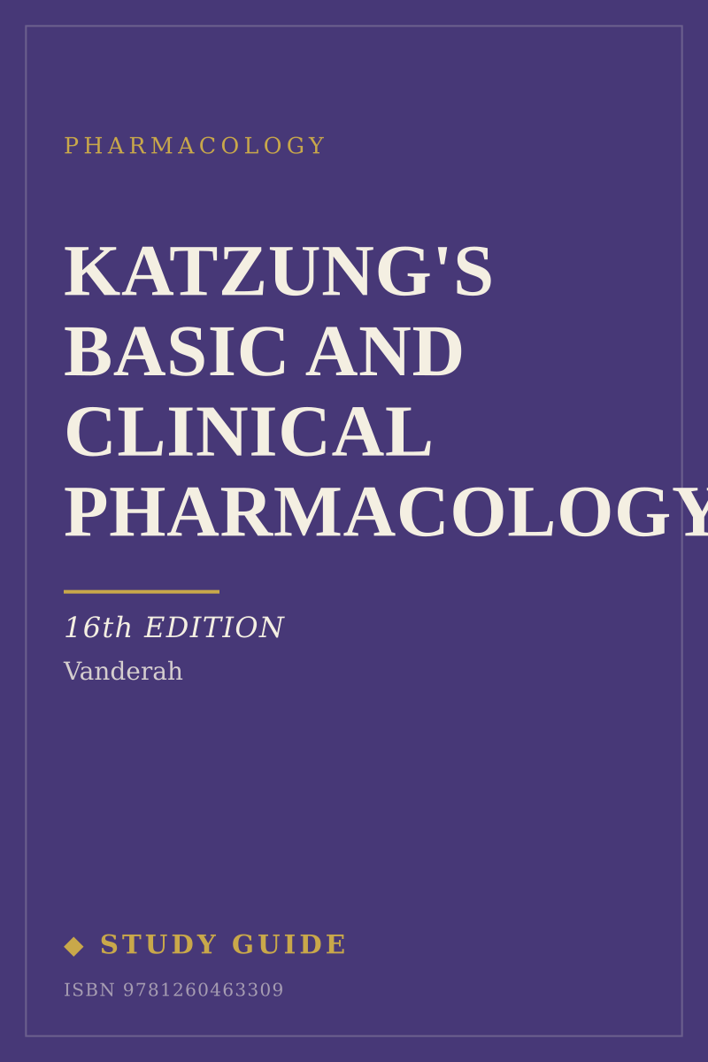 Katzung's Basic and Clinical Pharmacology (16th Edition) study guide cover