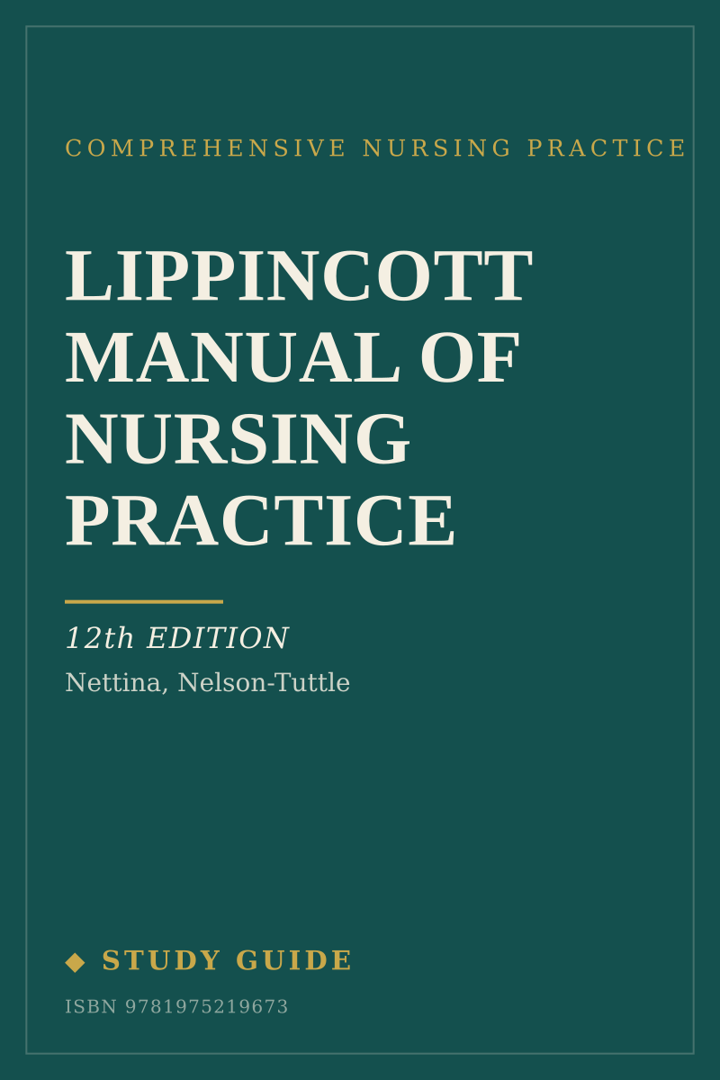 Lippincott Manual of Nursing Practice (12th Edition) study guide cover