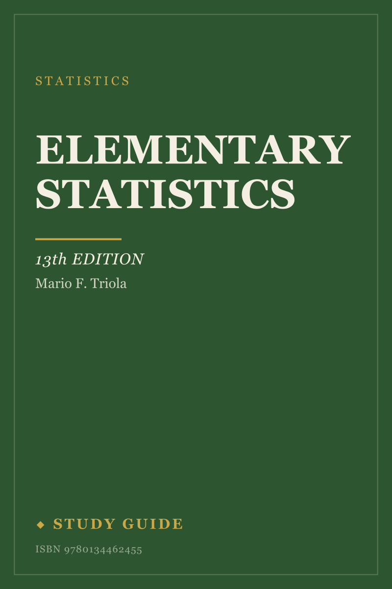 Elementary Statistics (13th Edition) study guide cover