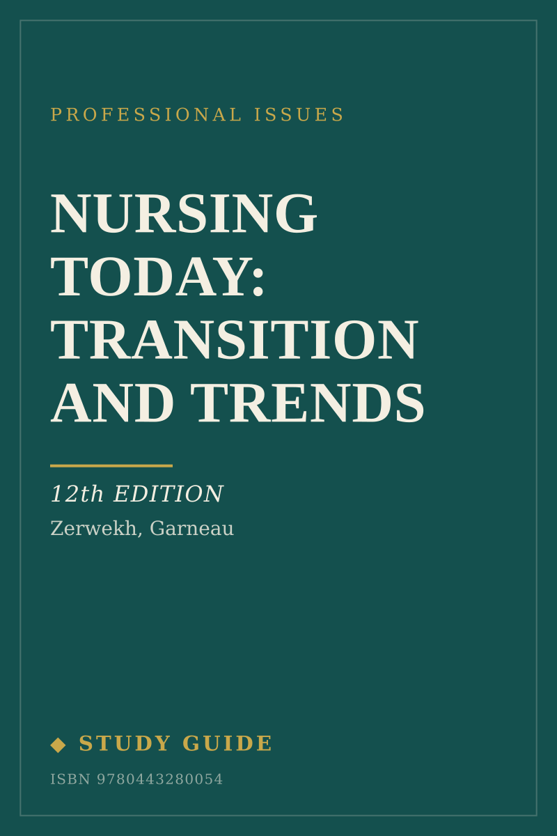 Nursing Today: Transition and Trends (12th Edition) study guide cover